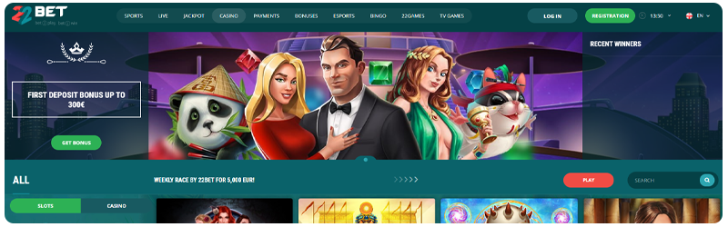 website online casino 22bet