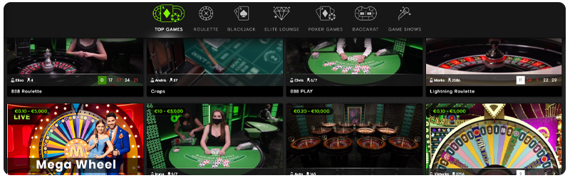 live casino 888